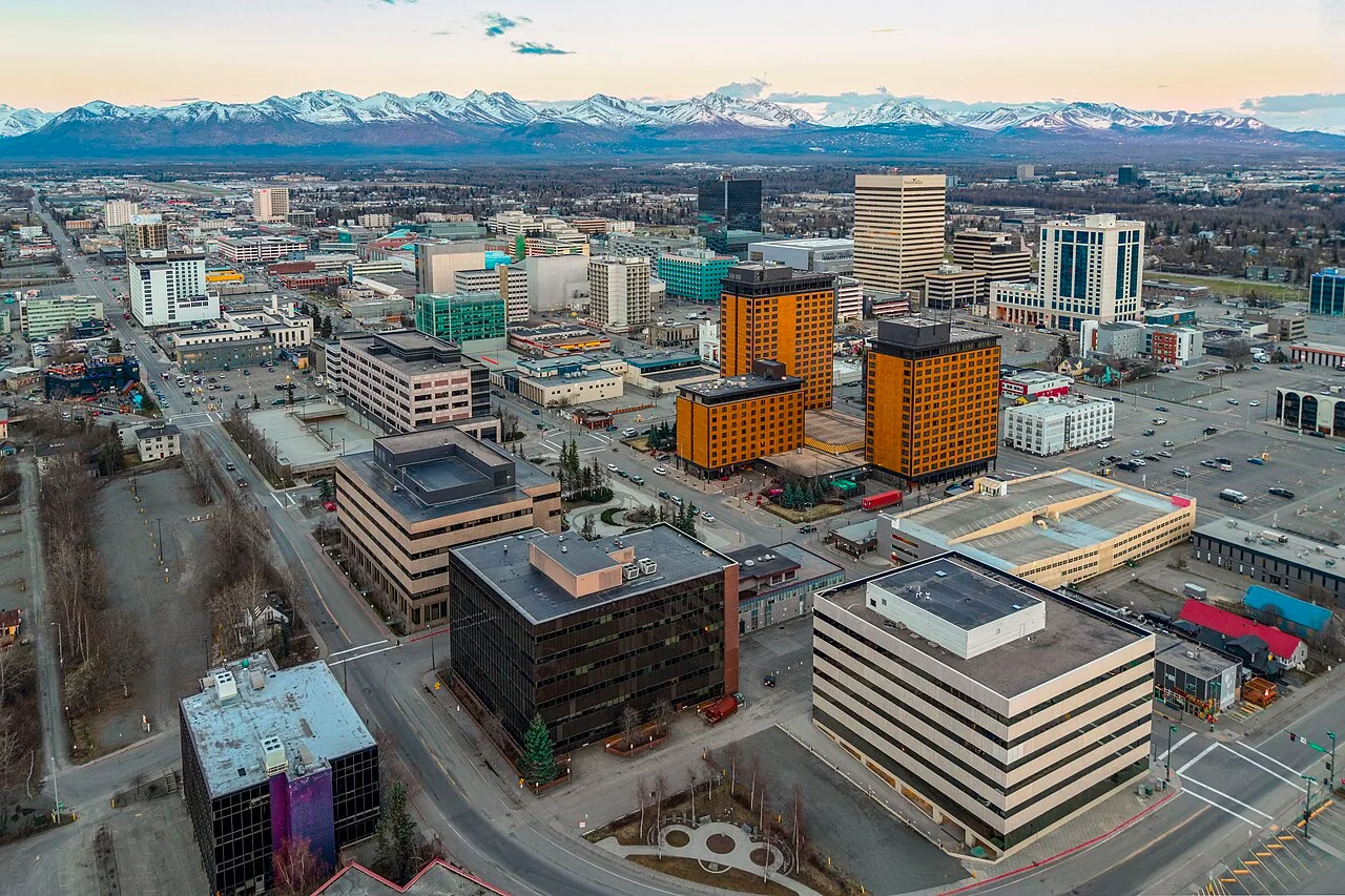 Destination view of Anchorage. Anchorage, Alaska skyline