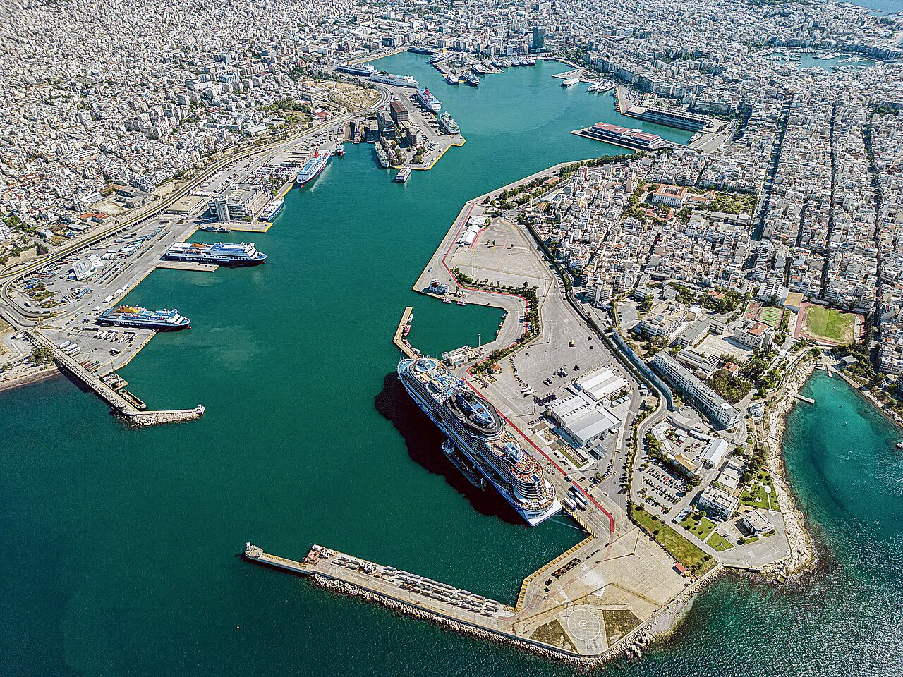 Destination view of Piraeus (Athens). Λιμάνι του Πειραιά
