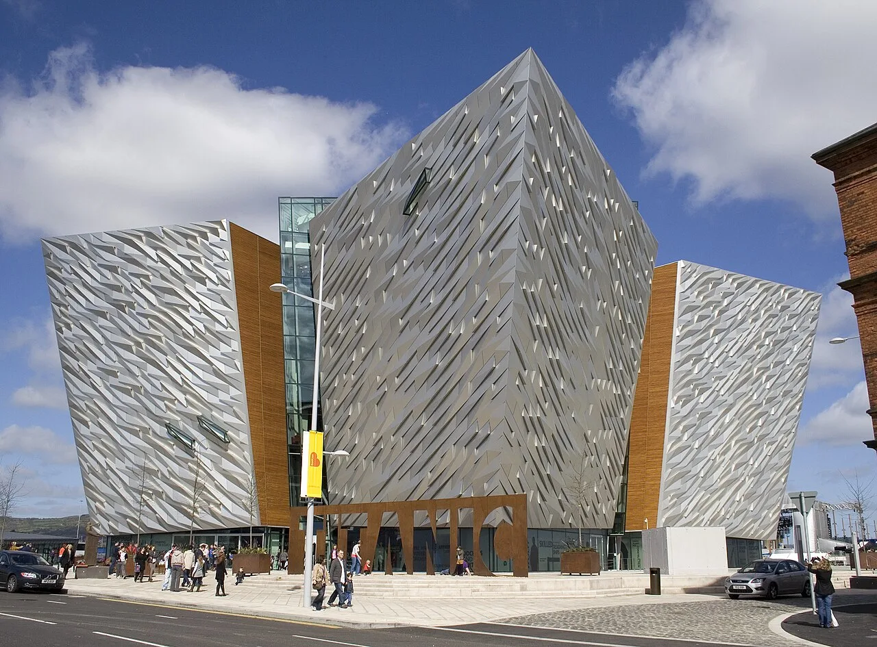 Destination view of Belfast. Titanic Belfast side view