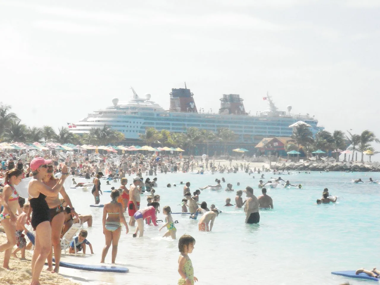 Destination view of Castaway Cay. Castaway Cay beach