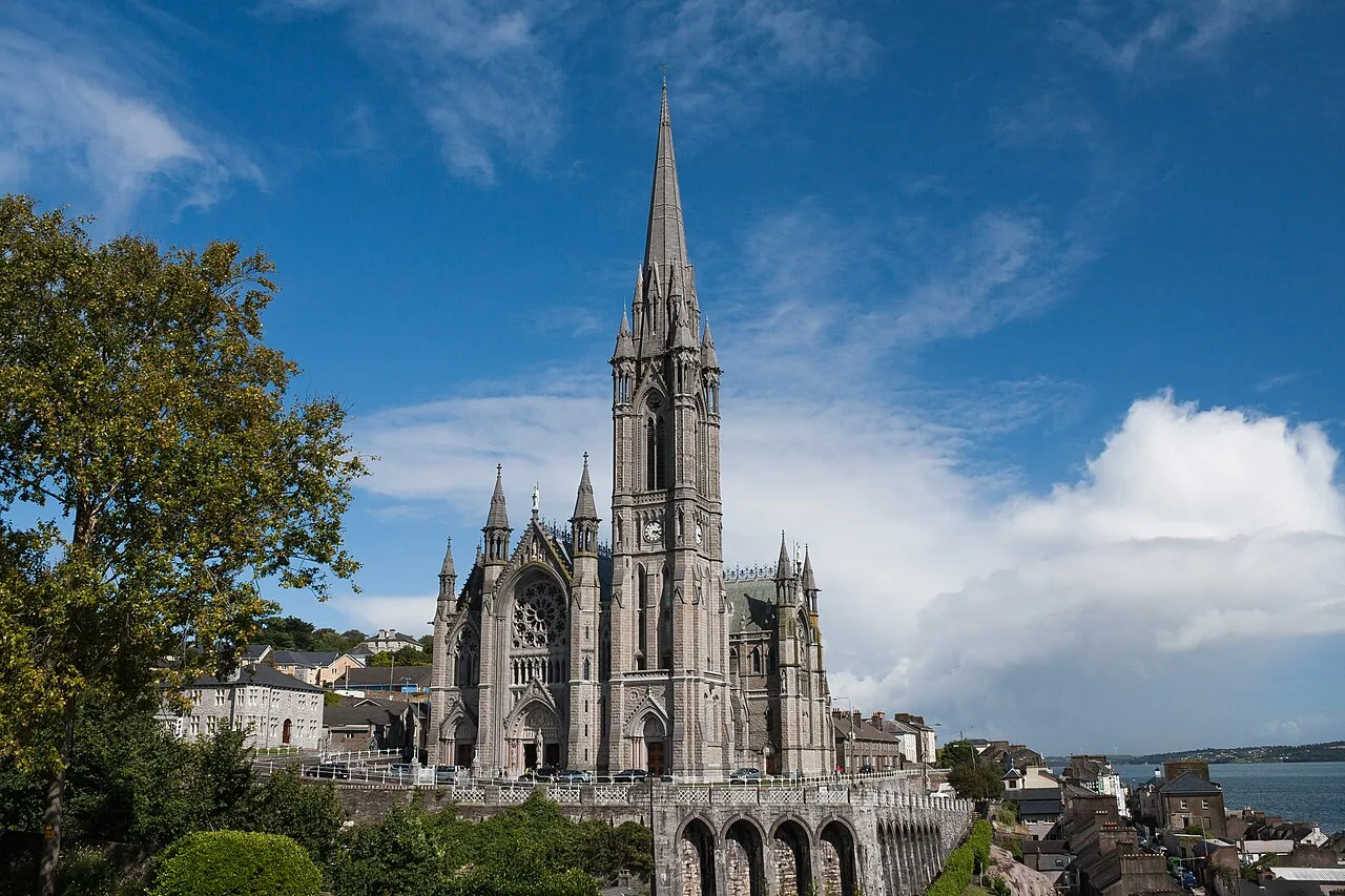 Destination view of Cobh (Cork). Cobh St. Colman's Cathedral 2015 08 27