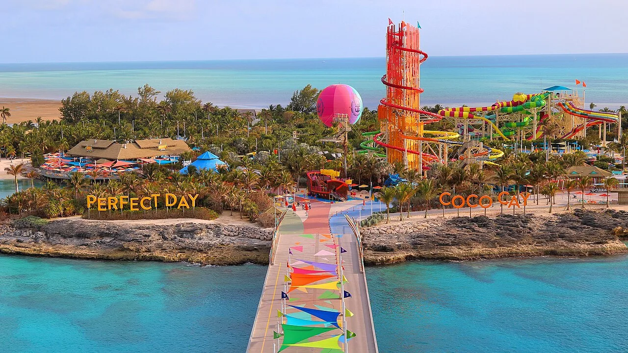 Destination view of Perfect Day at CocoCay. CocoCay Bahamas 2024