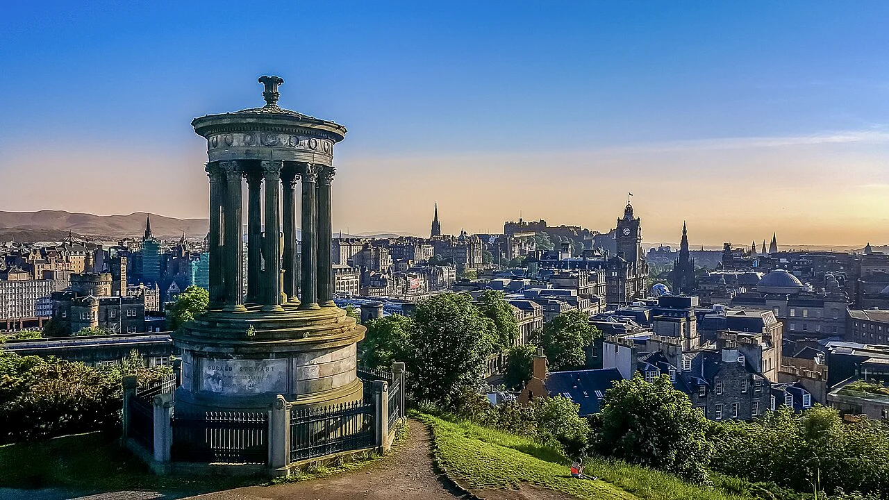 Destination view of Edinburgh. Skyline of Edinburgh