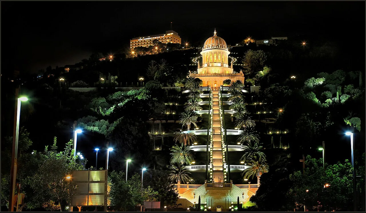 Destination view of Haifa. Bahai Garden in Haifa Israel