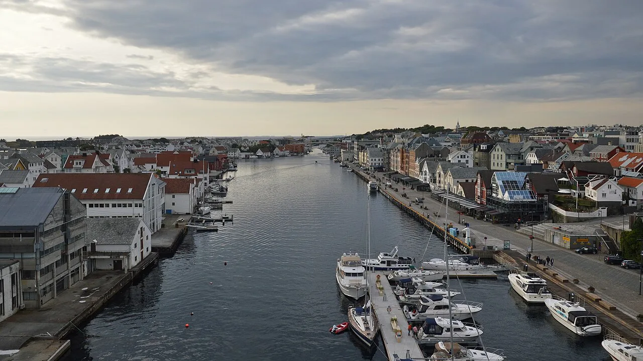 Destination view of Haugesund. Smedasundet - Haugesund, Norway 2021-08-05