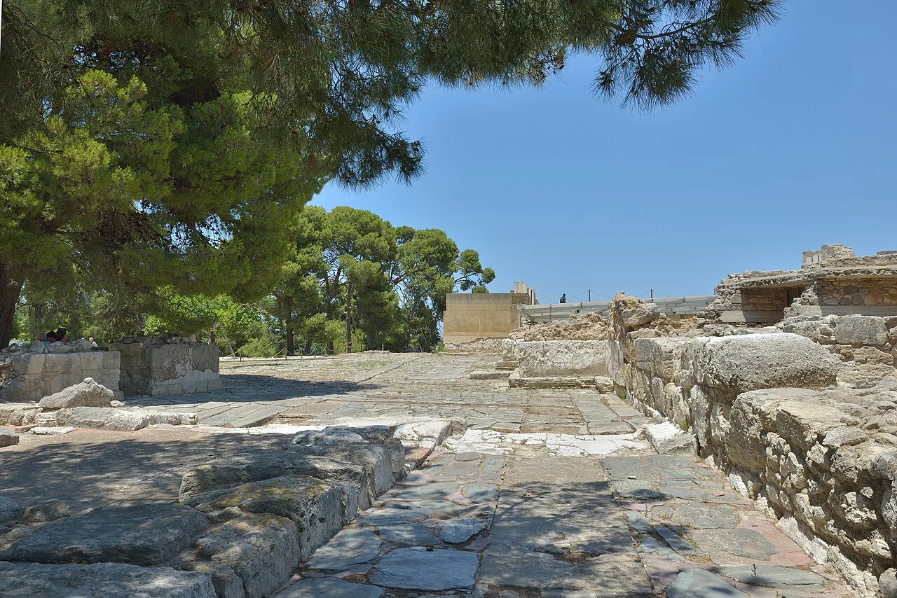 Destination view of Heraklion. Knossos in Crete west court