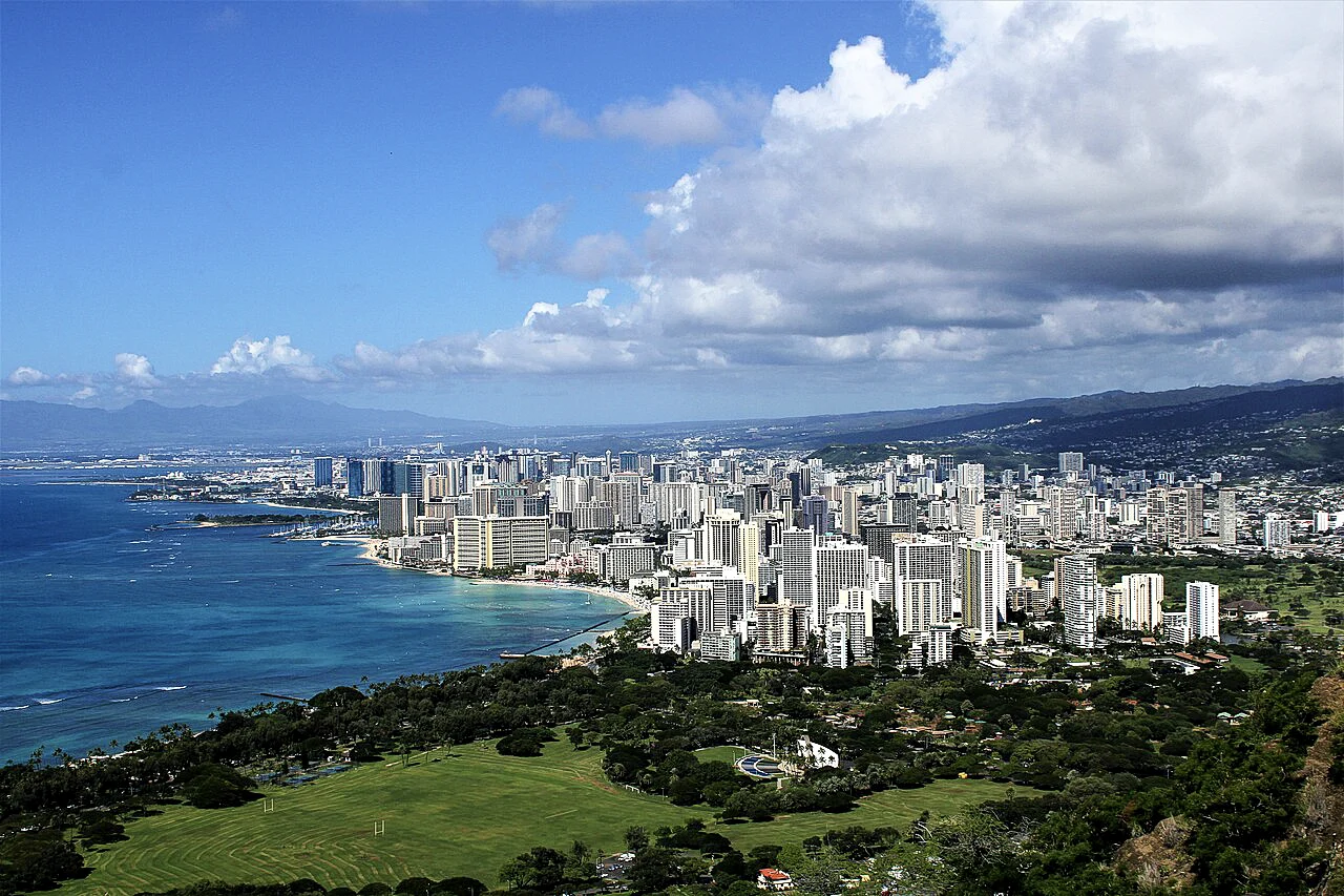 Destination view of Honolulu. 2022 Views from Diamond Head 02
