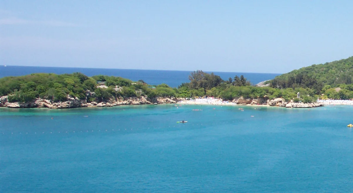 Destination view of Labadee. Labadee, Haiti Aug 2002
