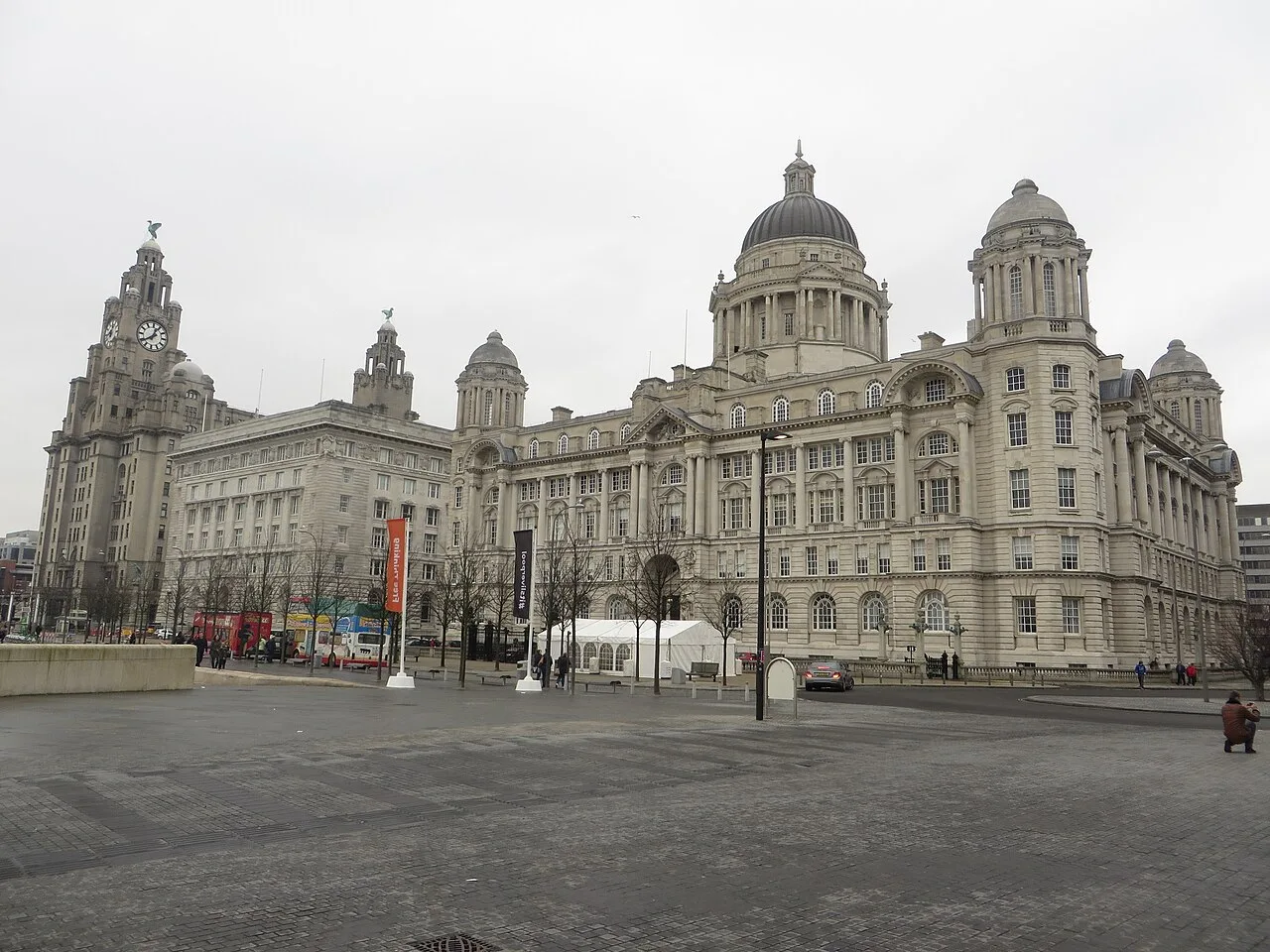 Destination view of Liverpool. "The Three Graces", Liverpool Pier Head - geograph.org.uk - 4866613