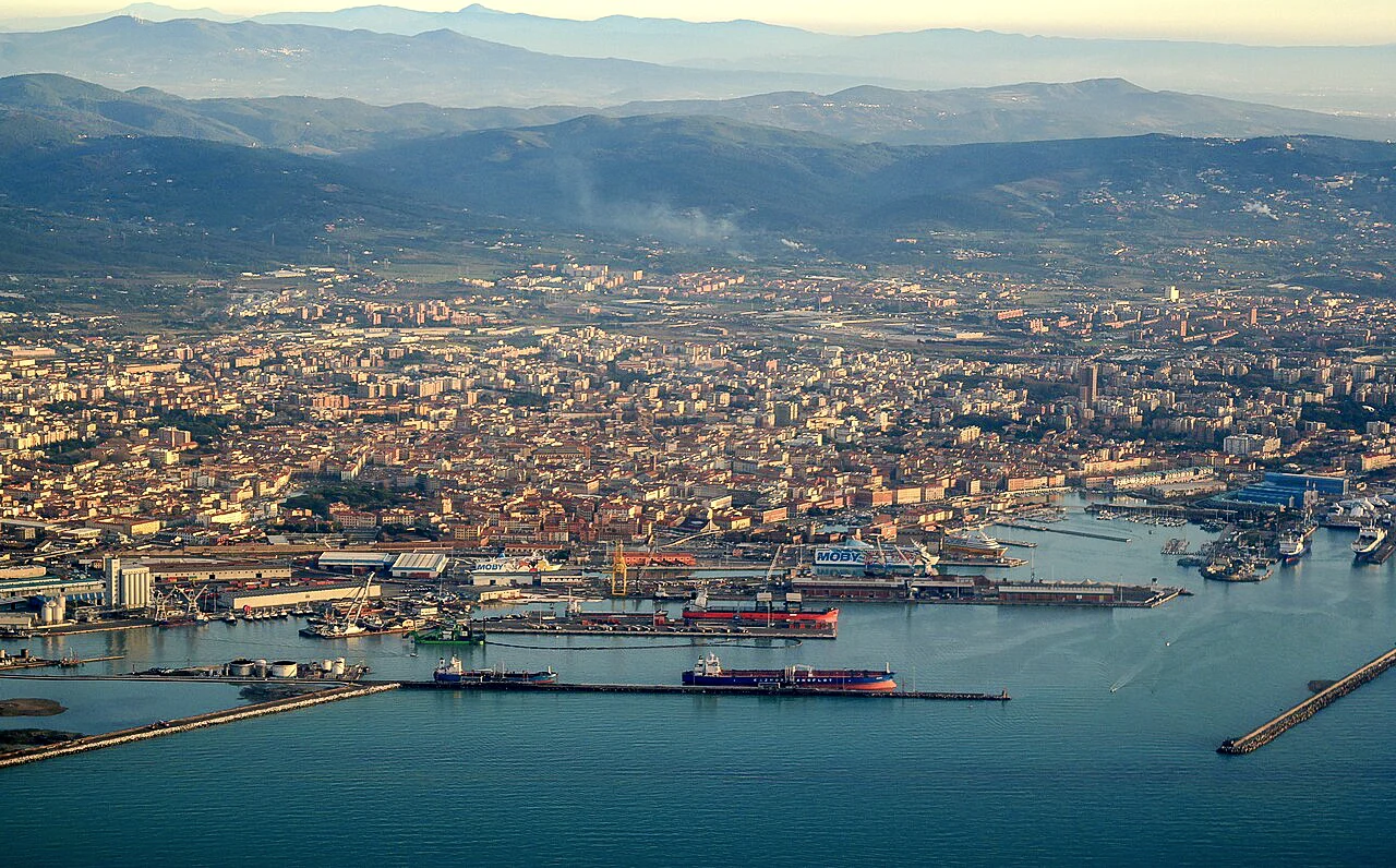 Destination view of Livorno (Florence & Pisa). Livorno, veduta aerea 2015