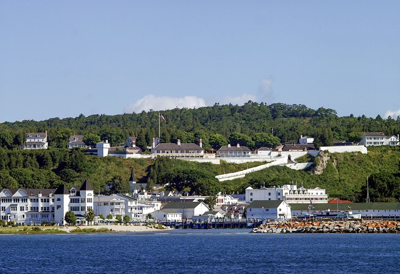 Destination view of Mackinac Island. Fort Mackinac 2008