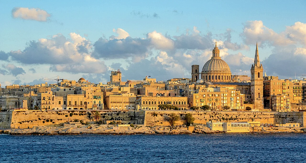 Destination view of Valletta. St Sebastian Curtain (cropped)