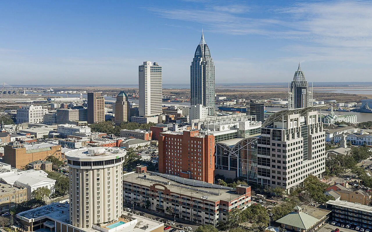 Destination view of Mobile. Mobile, Alabama skyline