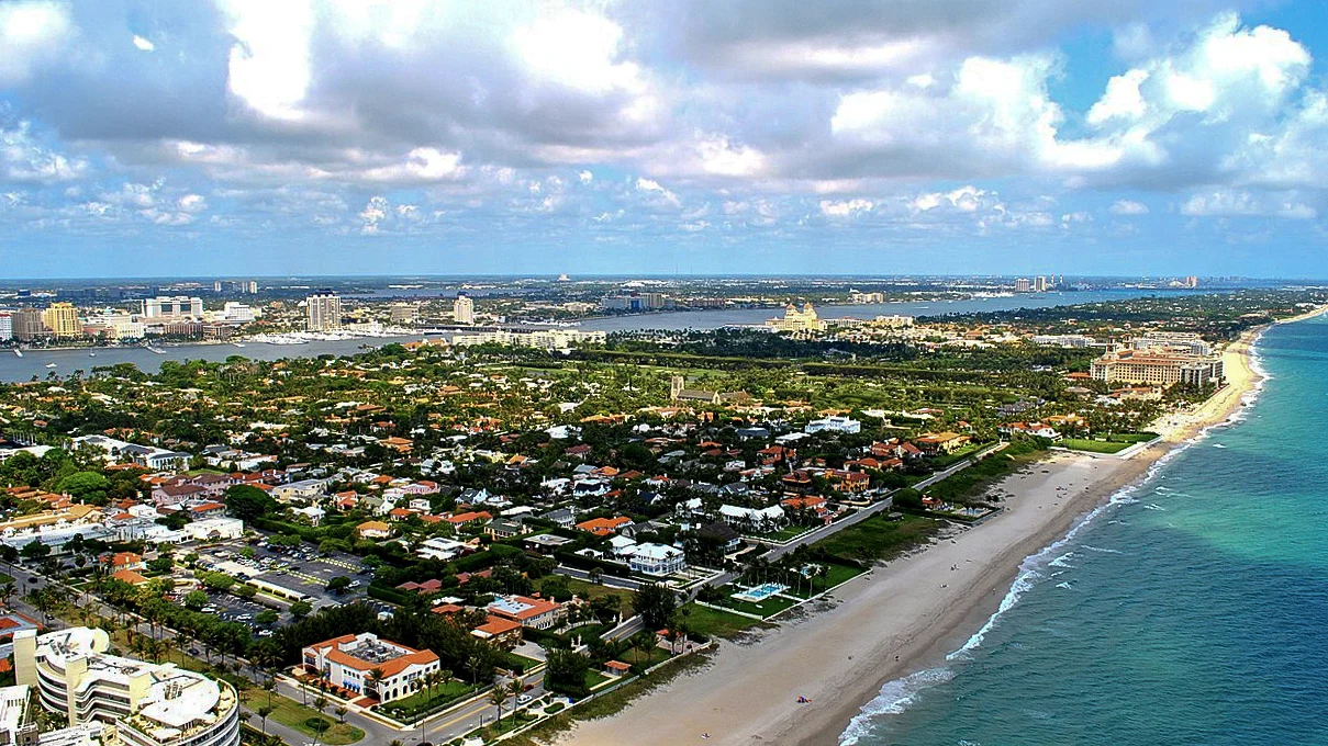 Destination view of Palm Beach. PALM BEACH FLORIDA AERIAL 2011