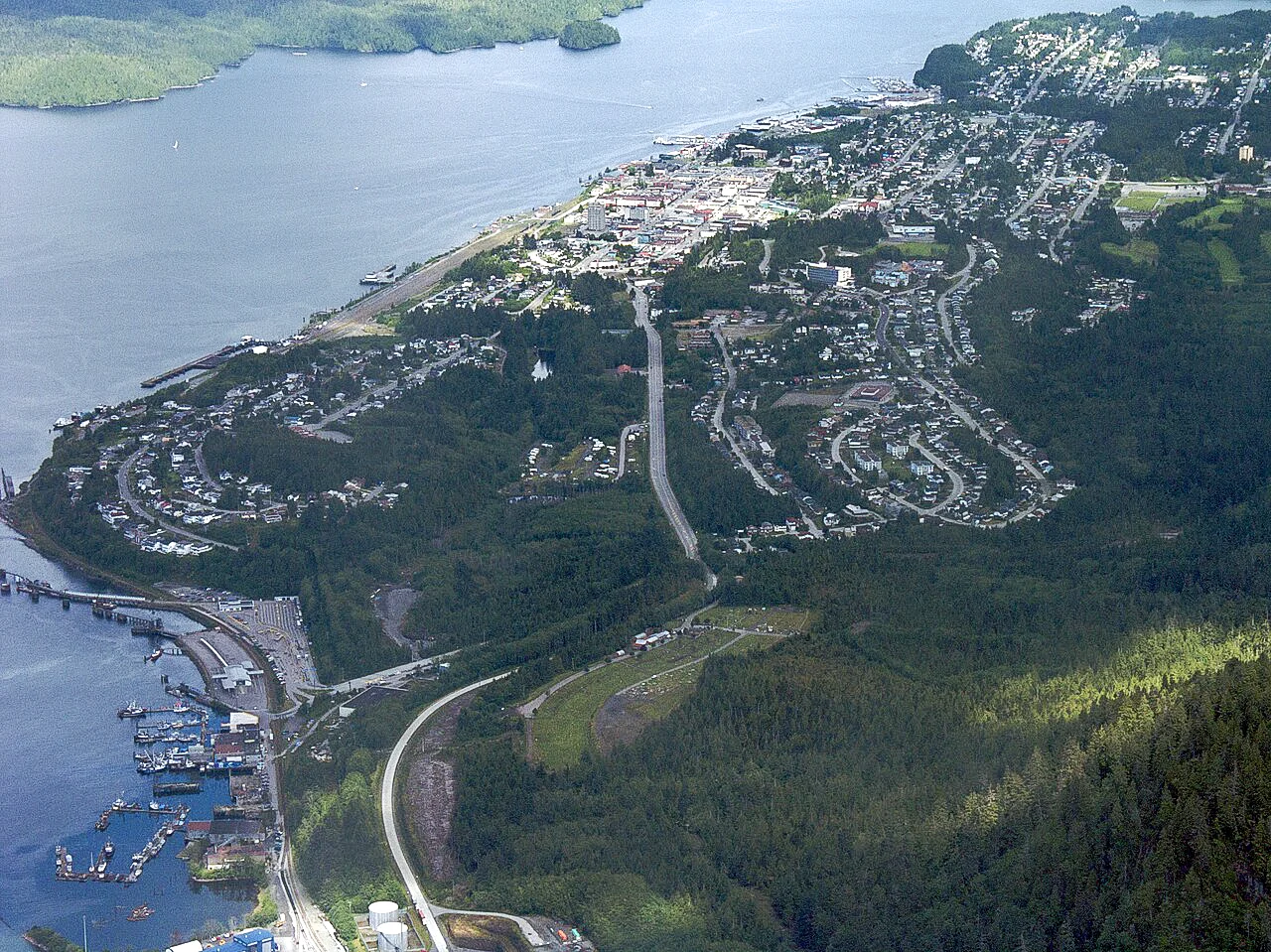 Destination view of Prince Rupert. Aerial view of Prince Rupert