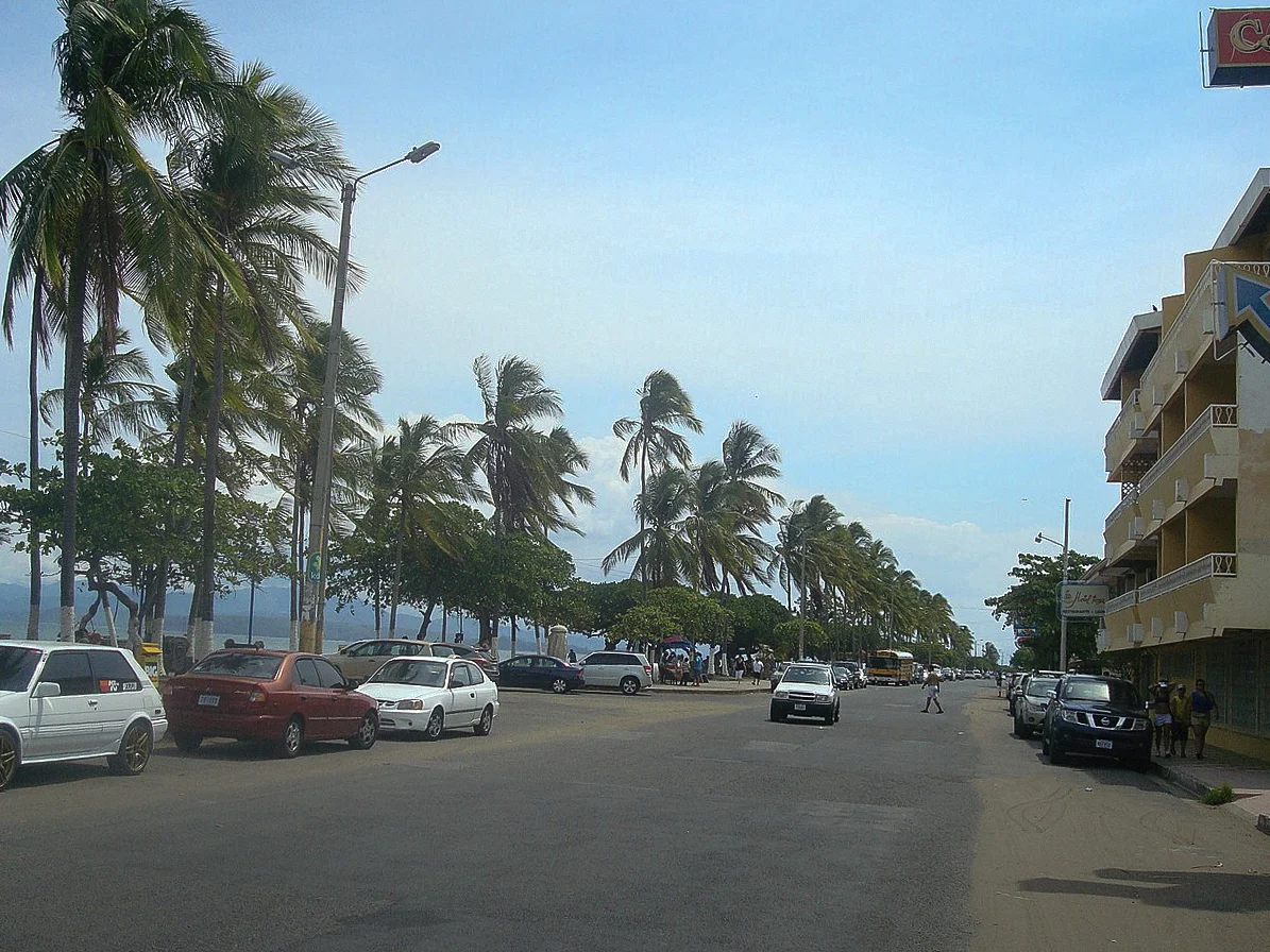 Destination view of Puntarenas. Paseo de los Turistas. Puntarenas. Costa Rica