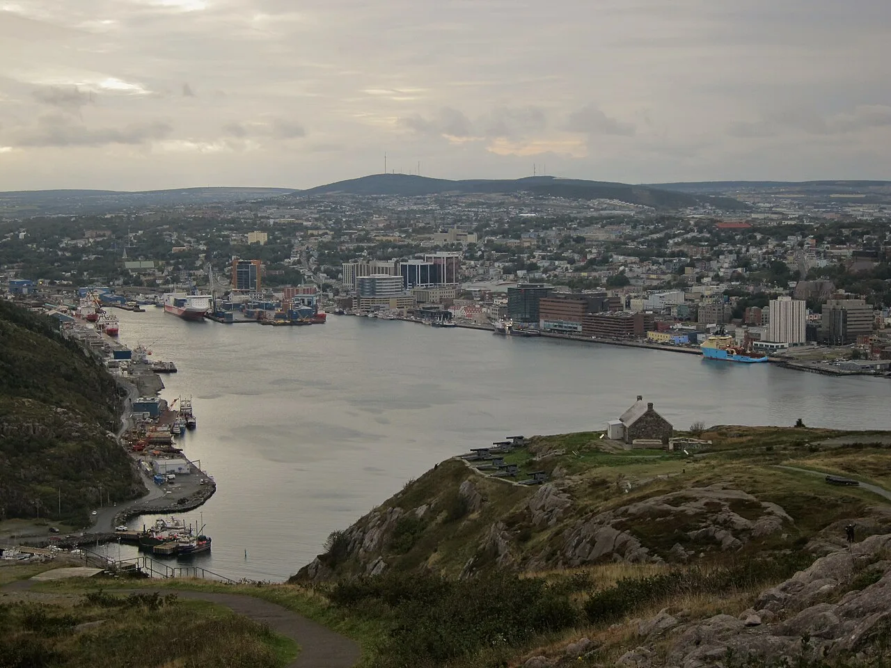 Destination view of St. John's. St John's harbour