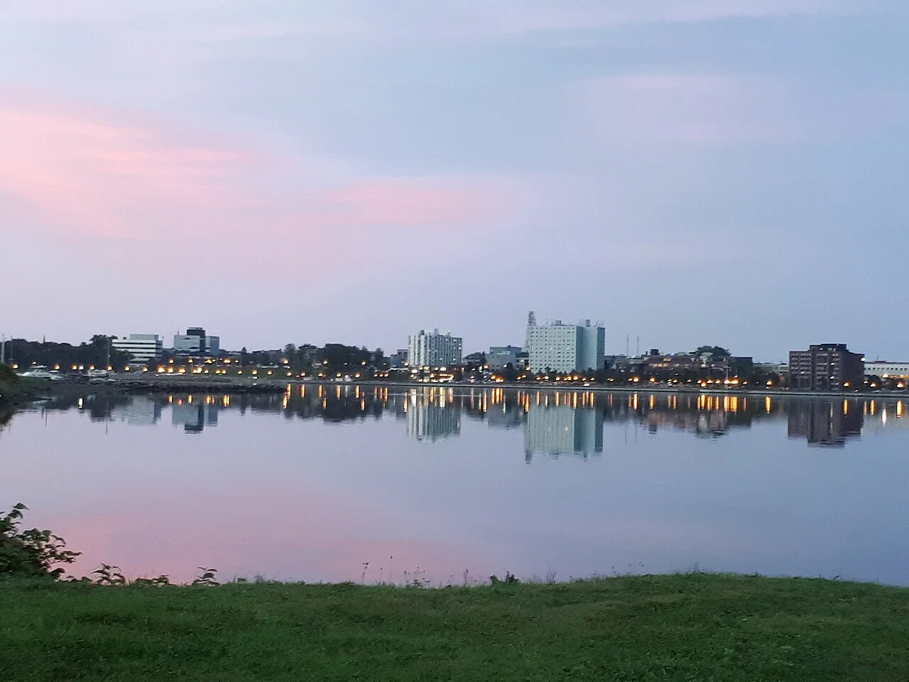 Destination view of Sydney. Sydney, Nova Scotia waterfront in September 2017